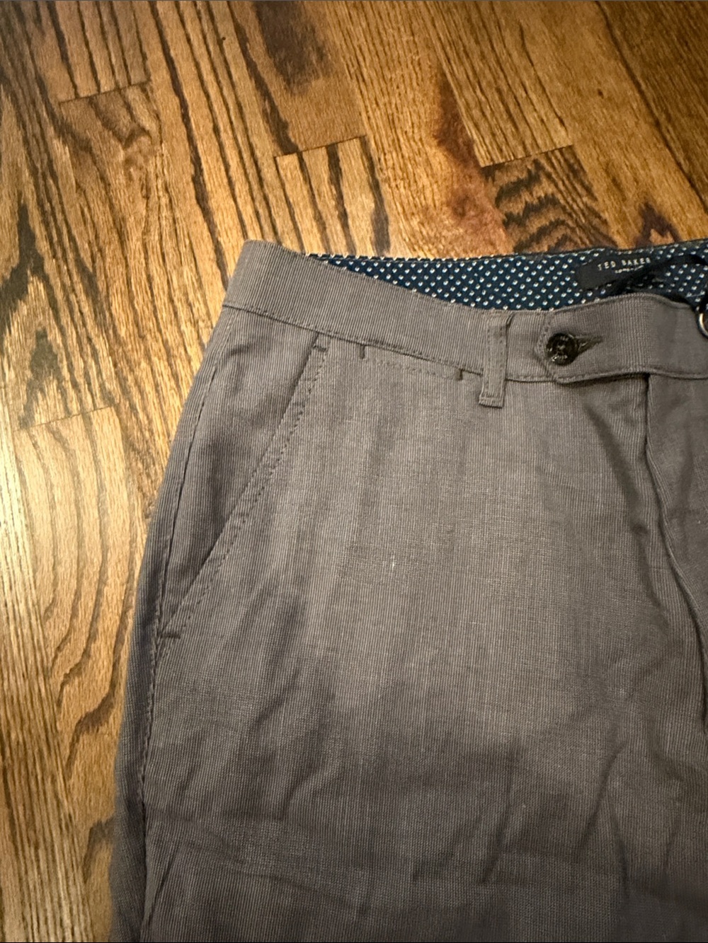 NWT Ted Baker Slate Gray Men's Flat Front Shorts - Picture 3 of 5